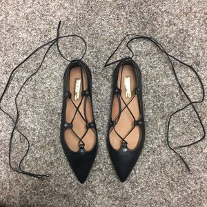 Halogen black lace up flats